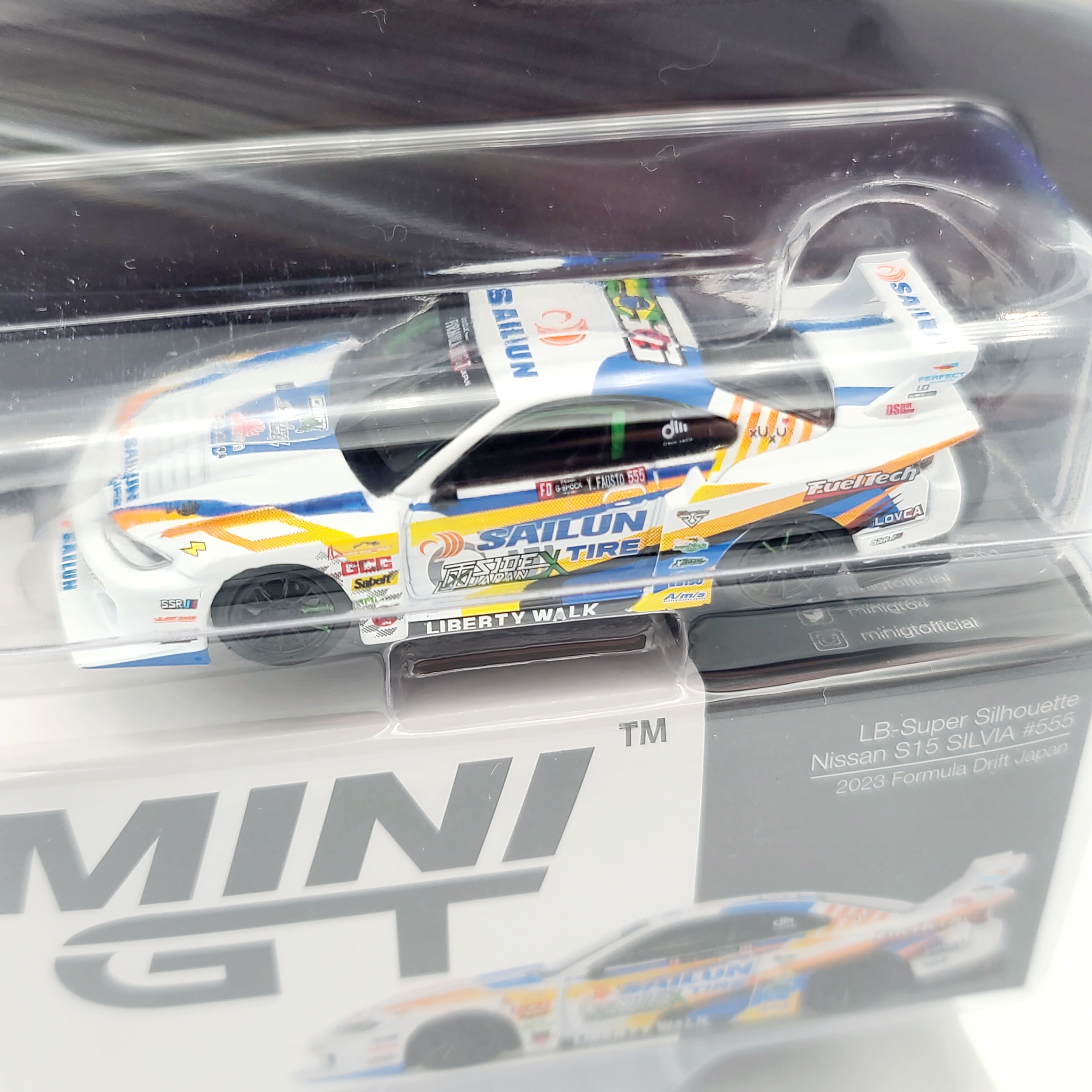 Mini GT Nissan Silvia S15 LB-Super Silhouette #555 - 1:64, Formula Drift Japan (2025 Limited Edition)